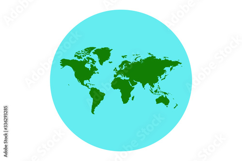 Flat earth map, map icon.