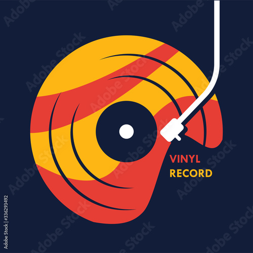 vinyl record music wave abstract vector colorful background graphic