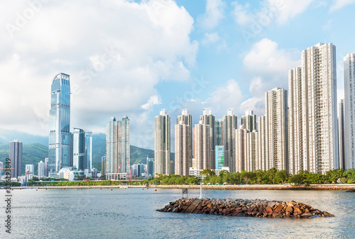 Photography Skyline and harbor of Hong Kong City
