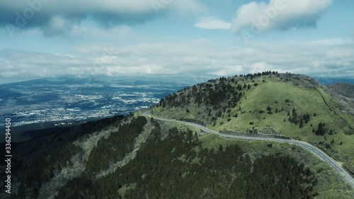 道路 峠道 山道 空撮 車 車道 俯瞰