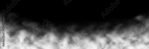 Fog, smoke. Transparent background, panoramic image, EPS10.