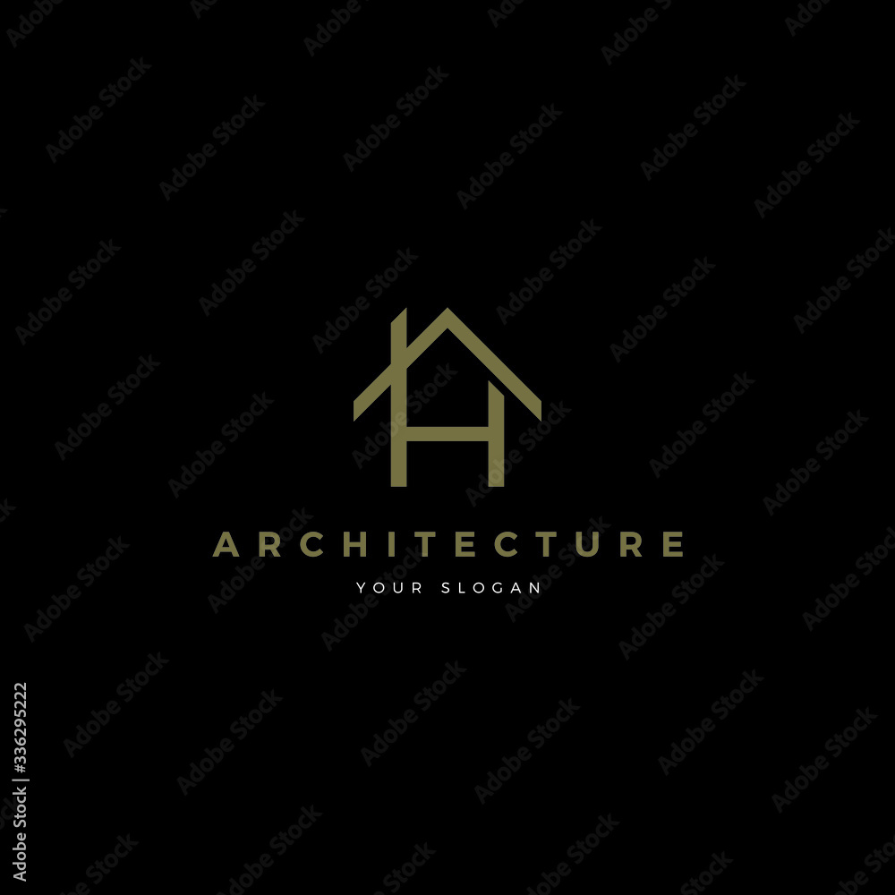 letter H architecture logo black and gold letter H architecture logo black and gold