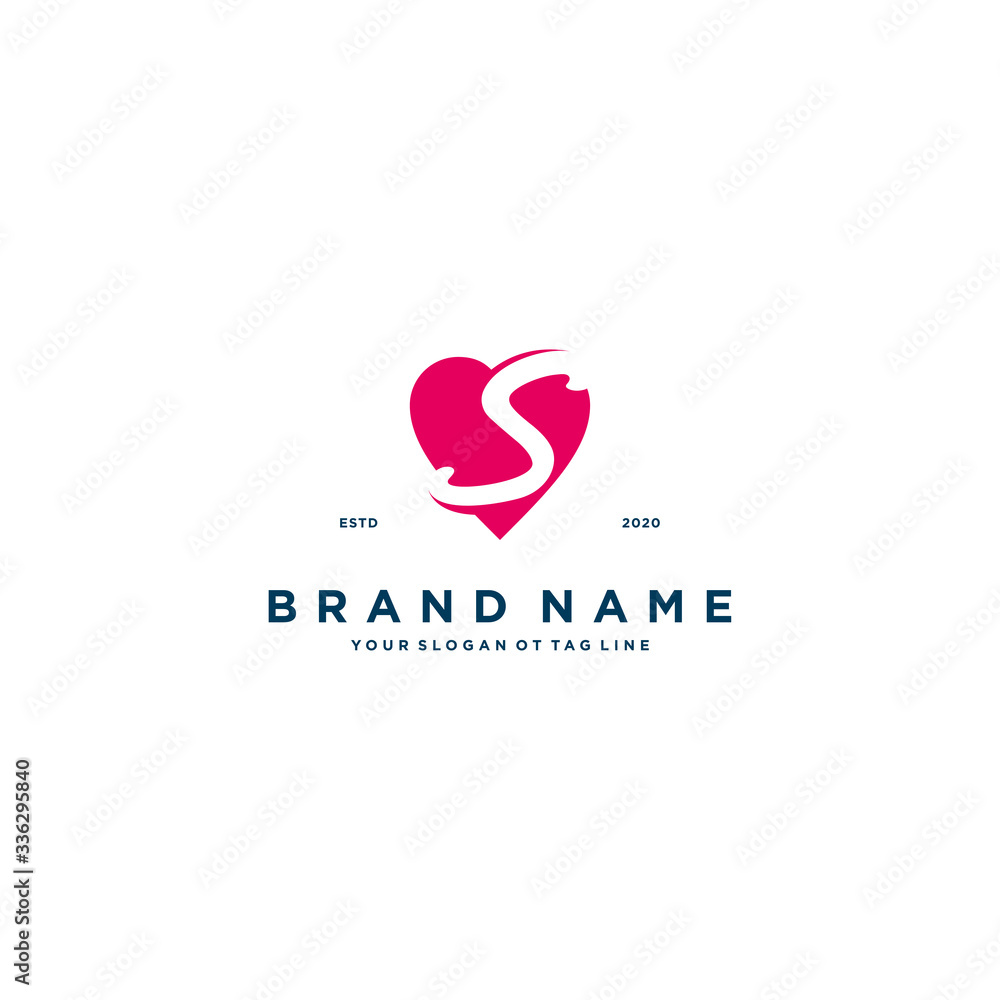 Letter S heart logo icon design vector Stock Vector | Adobe Stock