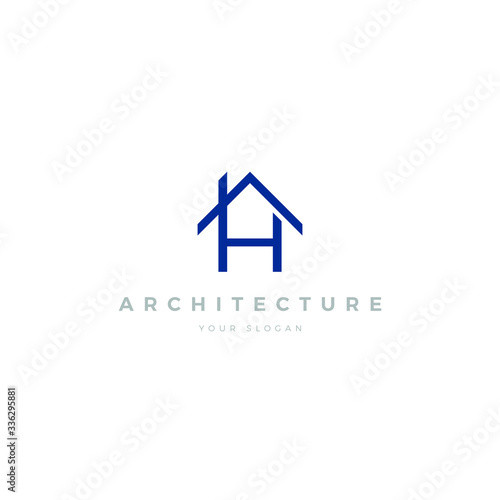 letter H architecture logo professional