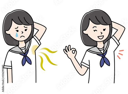 Girls set worried about aside, high school students, junior high school students, uniforms