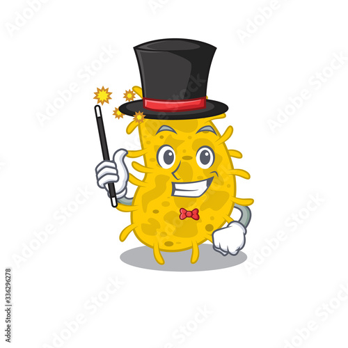 An attractive Magician of bacteria spirilla cartoon design