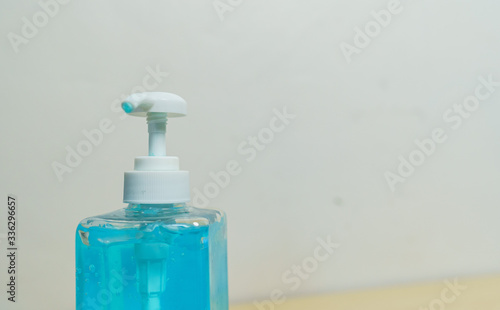 close up shot of hand sanitizer with white background
