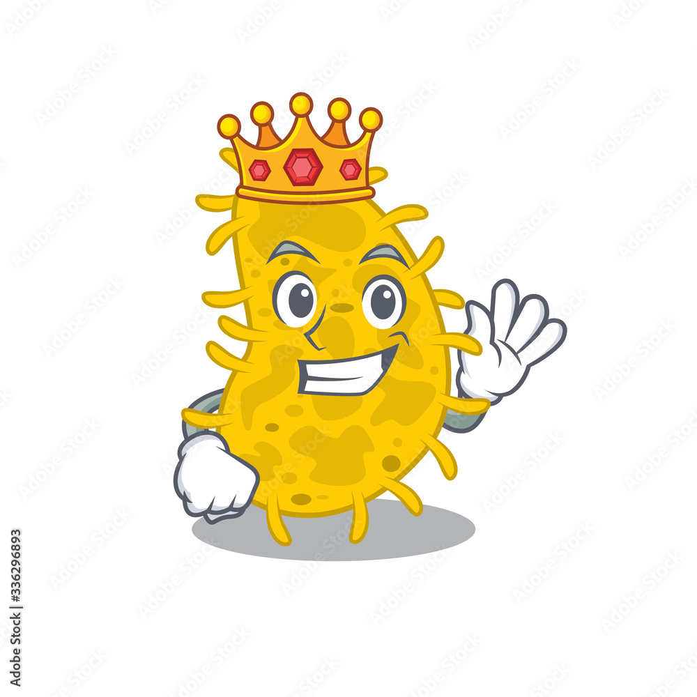 A Wise King of bacteria spirilla mascot design style A Wise King of bacteria spirilla mascot design style