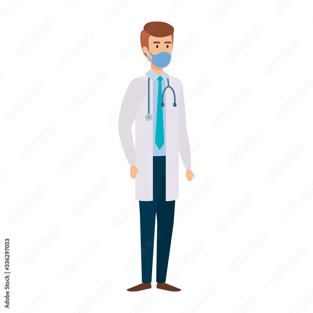 doctor male with face mask isolated icon vector illustration design doctor male with face mask isolated icon vector illustration design