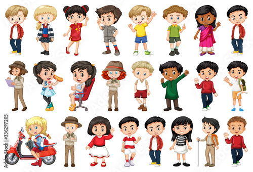 Wallpaper Mural Large set of children doing different activities Torontodigital.ca