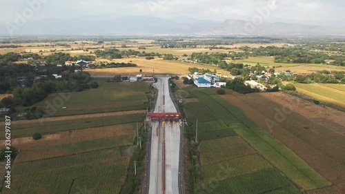 Aerial drone shot of an express highway photo