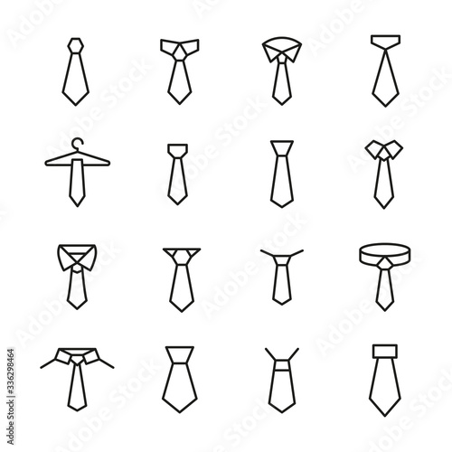 Premium set of necktie line icons.