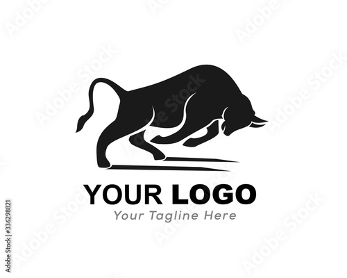 Angry Bull attack logo design inspiration