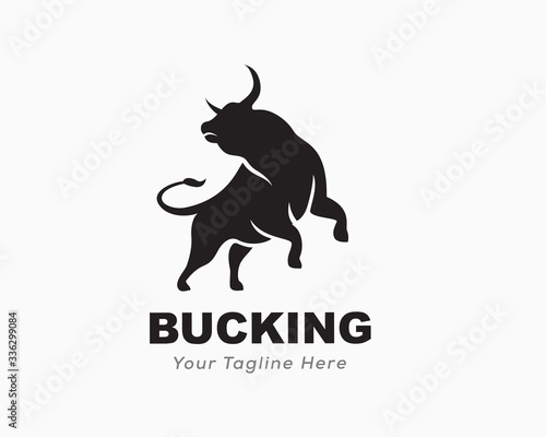 Aggression wild bull attack logo design inspiration