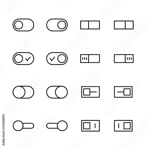 Switch line icons set.