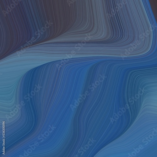 elegant background square graphic with teal blue, dark slate gray and blue chill color. elegant curvy swirl waves background design © Eigens