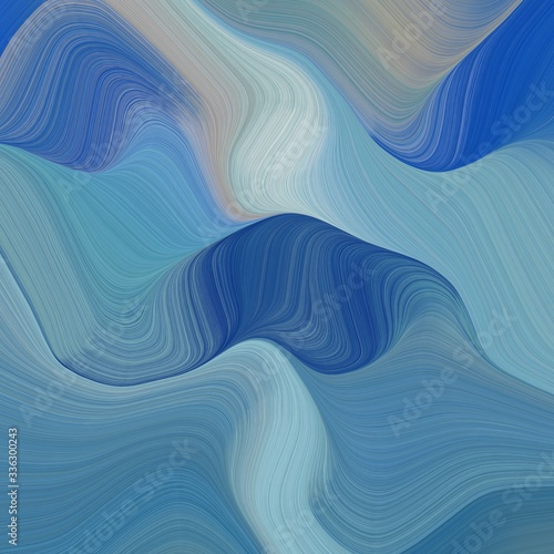 Fototapeta Naklejka Na Ścianę i Meble -  elegant beautiful square graphic with steel blue, cadet blue and ash gray color. modern soft curvy waves background design