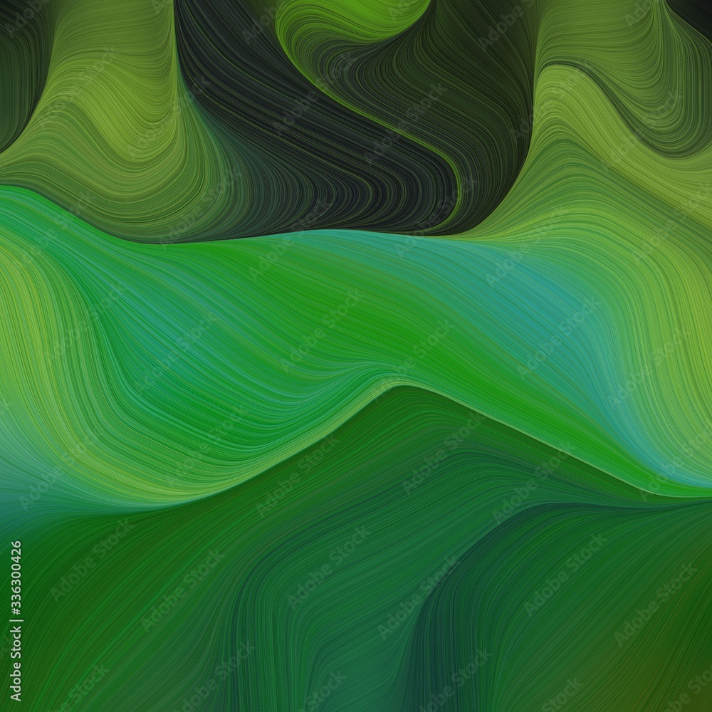 elegant beautiful square graphic with forest green, sea green and moderate green color. modern soft swirl waves background illustration elegant beautiful square graphic with forest green, sea green and moderate green color. modern soft swirl waves background illustration