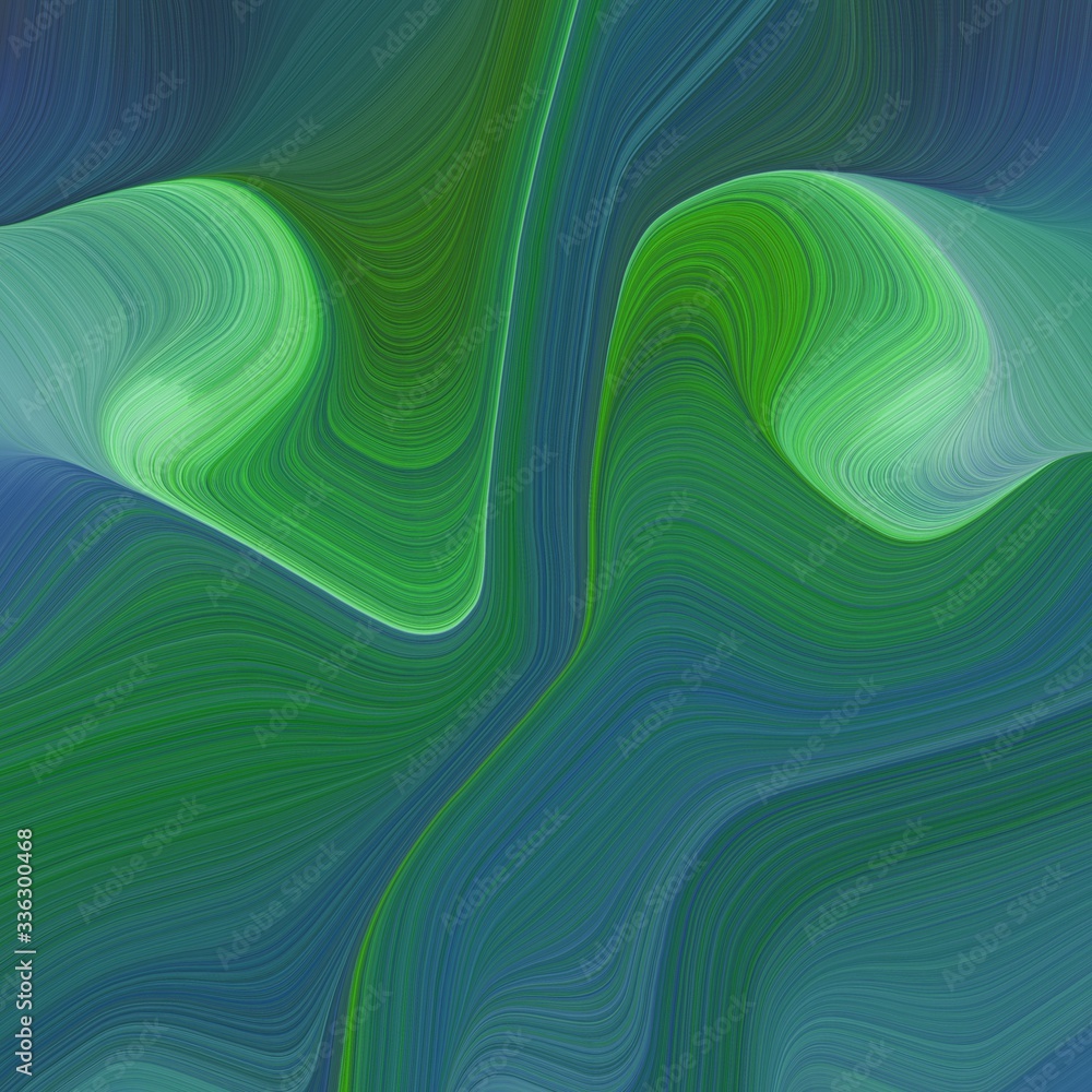 elegant dynamic square graphic. abstract waves illustration with sea green, dark slate gray and pastel green color
