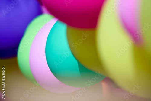 background wall full of colorful balloons
