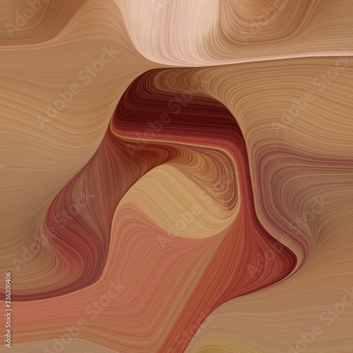 elegant creative square graphic with pastel brown, dark red and tan color. curvy background design