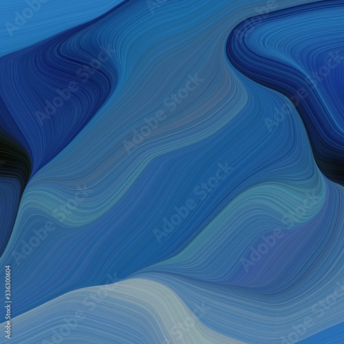 elegant square graphic with waves. contemporary waves design with teal blue  very dark blue and midnight blue color