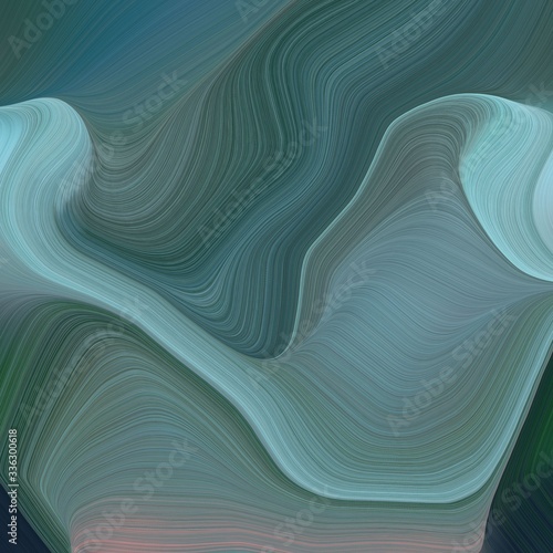 Fototapeta Naklejka Na Ścianę i Meble -  elegant square graphic with waves. abstract waves illustration with dim gray, sky blue and medium aqua marine color