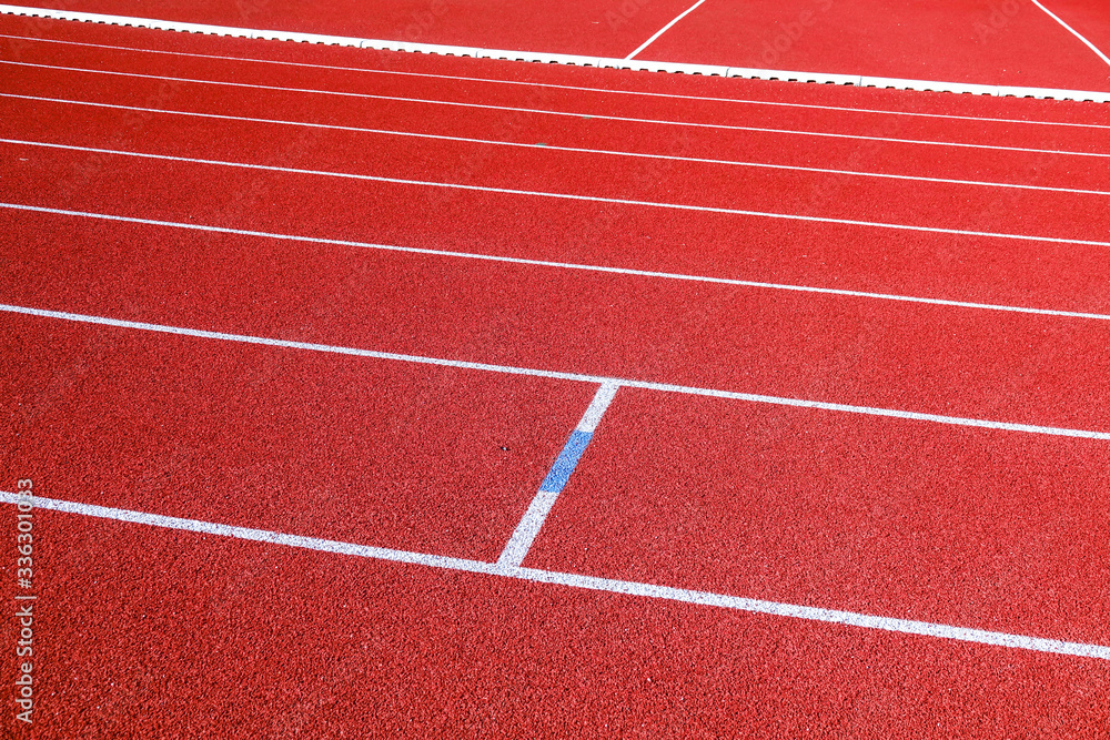 Athletic running track for running race. Sport and excercise concept.