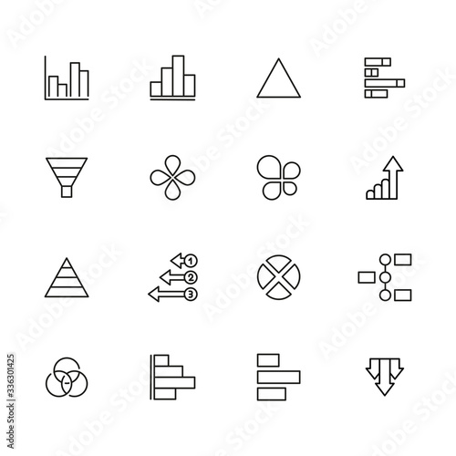 Icon set of chart.