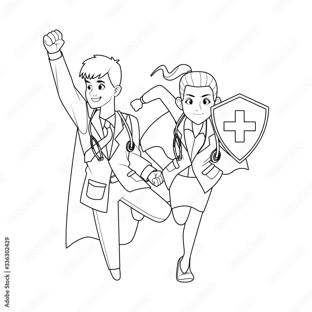 super doctors couple with shield characters