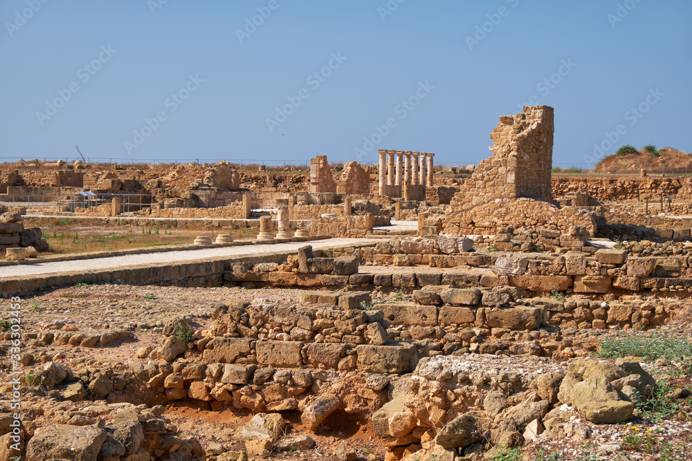 The remains of the ancient Roman Houses. Paphos Archaeological Park. Cyprus