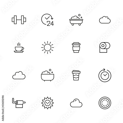 Icon set of morning.