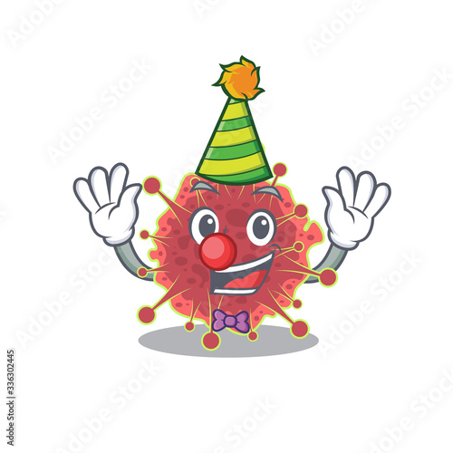 cartoon character design concept of cute clown coronaviridae © kongvector