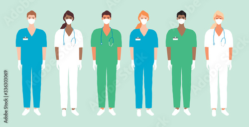 Doctors in Masks Character Illustration