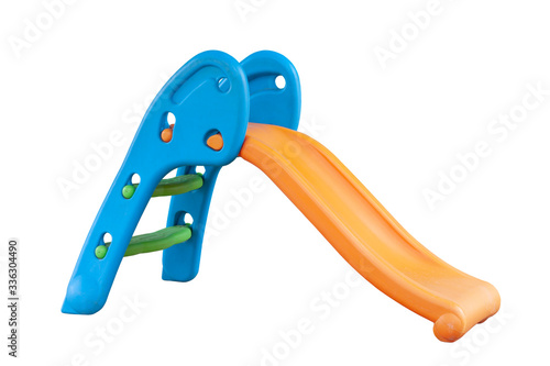 Plastic slide is a toy that children be satisfied isolated on white background included clipping path. 