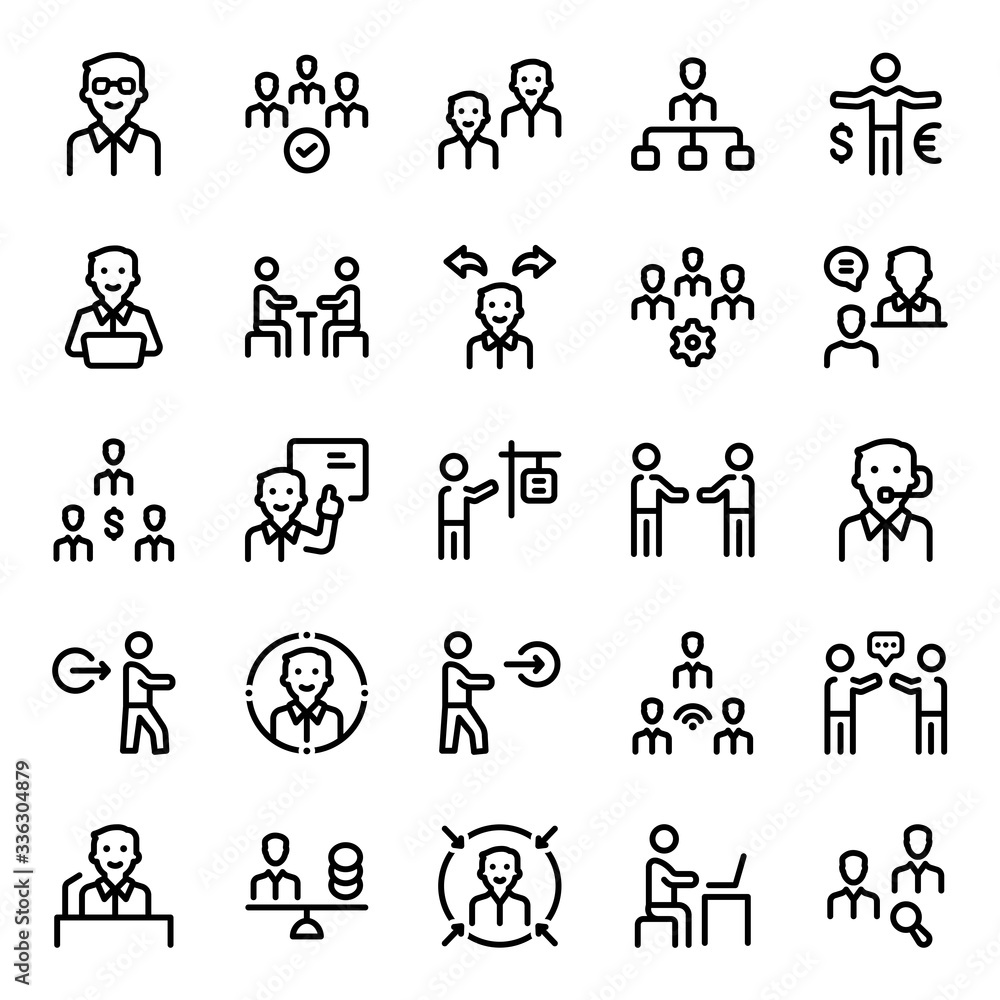 Business People Line Icon Set - 2 Business People Line Icon Set - 2