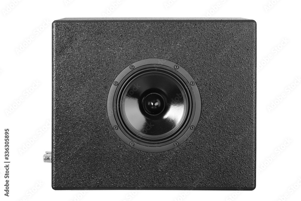Acoustic system - column on an isolated white background Acoustic system - column on an isolated white background