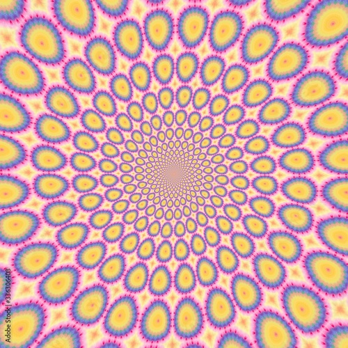 decorative fantasy , flower ornament. the idea for the fabric, Wallpaper, carpets, seal. abstract pattern kaleidoscope Illustration with a kaleidoscope. psychedelic background.
