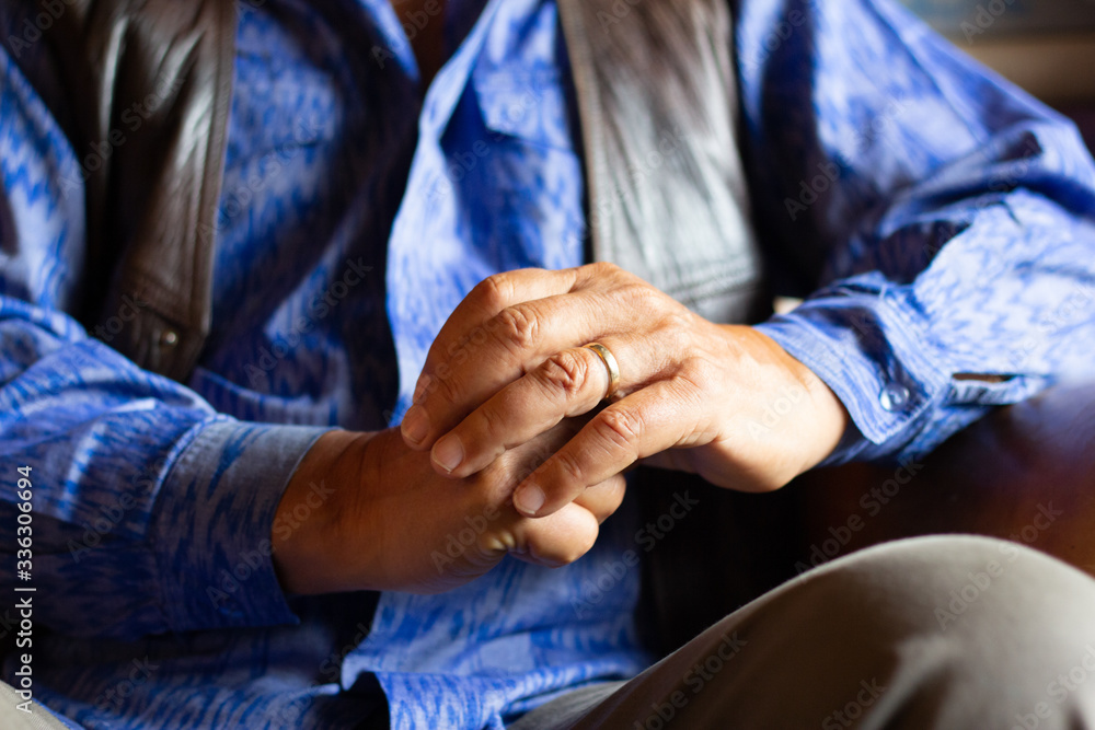 Hands of a senior man of Uruguay