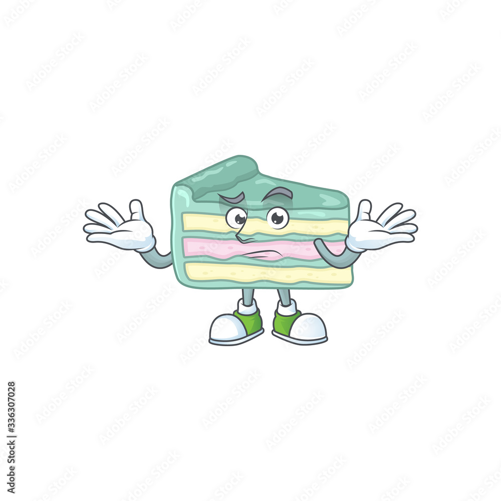 An image of vanilla slice cake in grinning mascot cartoon style An image of vanilla slice cake in grinning mascot cartoon style