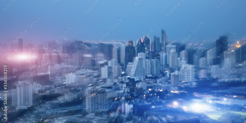 Abstract background futuristic night city.