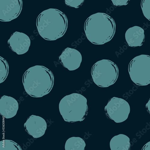 Seamless dot pattern. Hand painted circles.