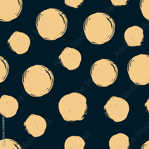 Seamless dot pattern. Hand painted circles.