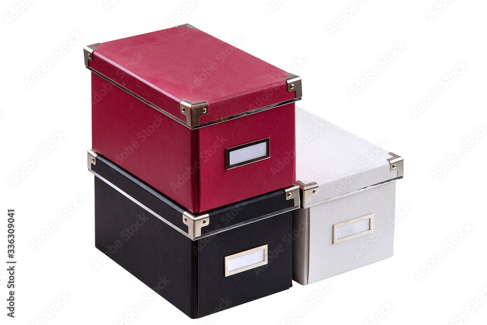 office boxes on isolated background office boxes on isolated background