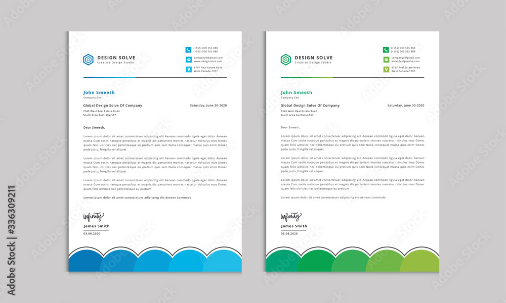 Obraz premium Creative Corporate Letter Head Design Template