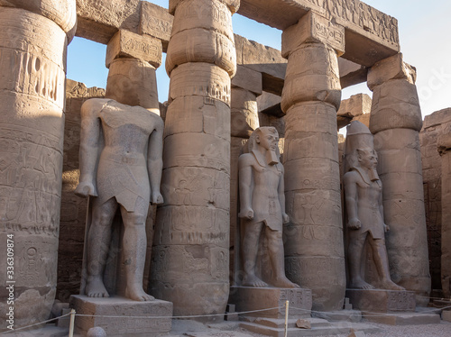 Standing colossal statues of Ramesses II photo