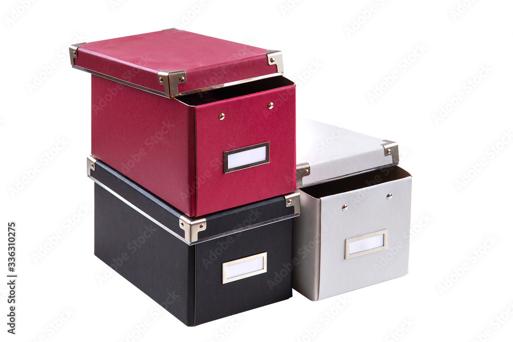 office boxes on isolated background office boxes on isolated background