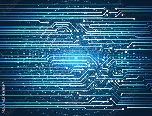 Blue cyber circuit future technology concept background
