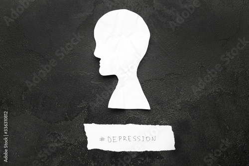 Human head with text DEPRES...