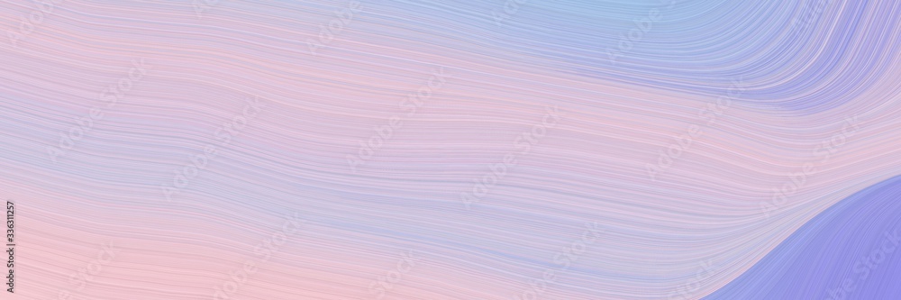 Fototapeta premium elegant artistic horizontal banner with thistle, light pastel purple and light steel blue colors. fluid curved lines with dynamic flowing waves and curves